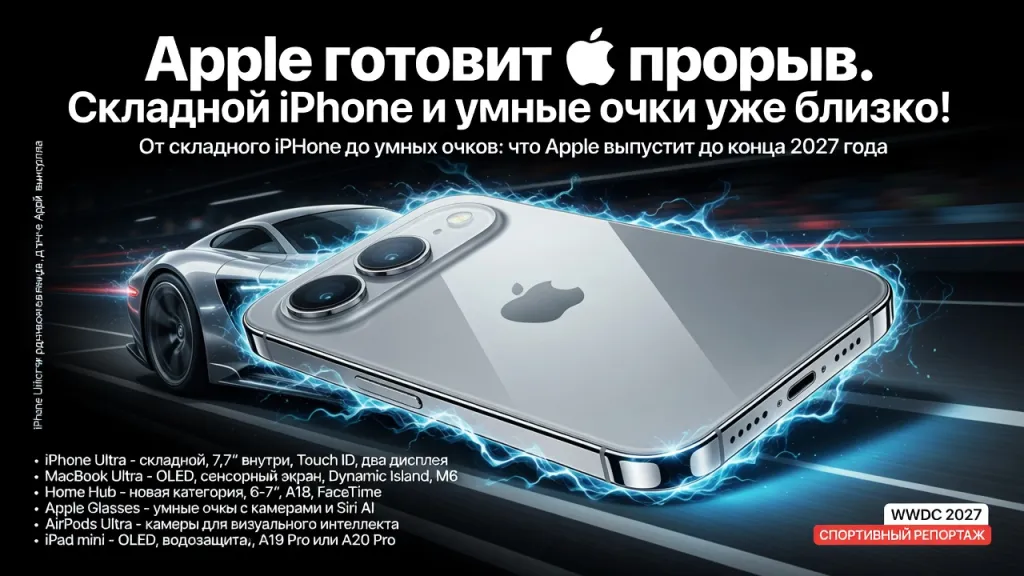 Apple готовит прорыв. Складной iPhone и умные очки уже близко!